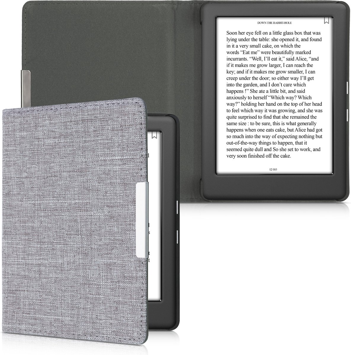 Etui kwmobile pour Kobo Glo HD / Touch 2.0 - Etui pour liseuse en taupe / blanc / gris