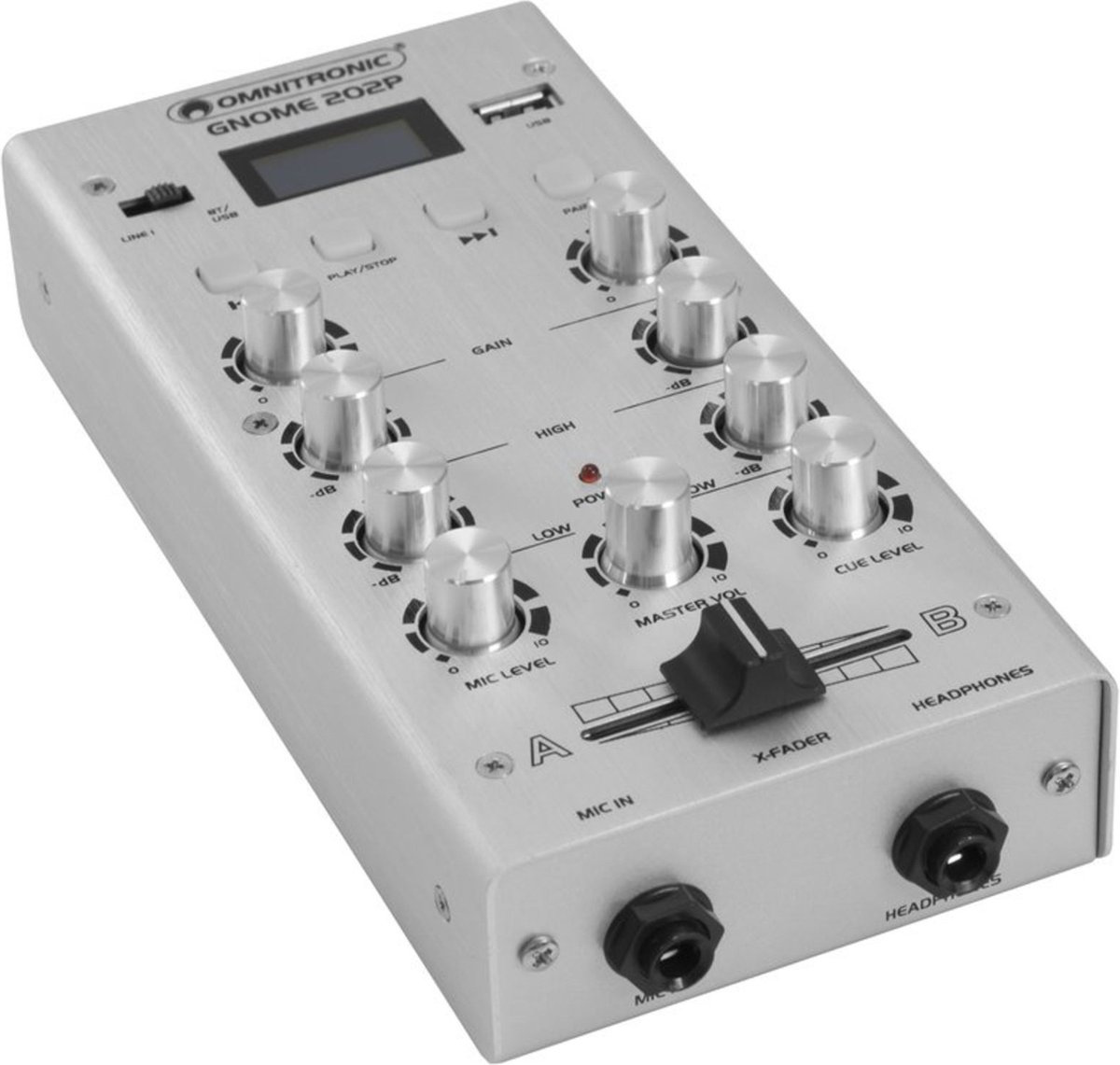 OMNITRONIC Mengpaneel Audio mixer GNOME202P Mini Mixer silver