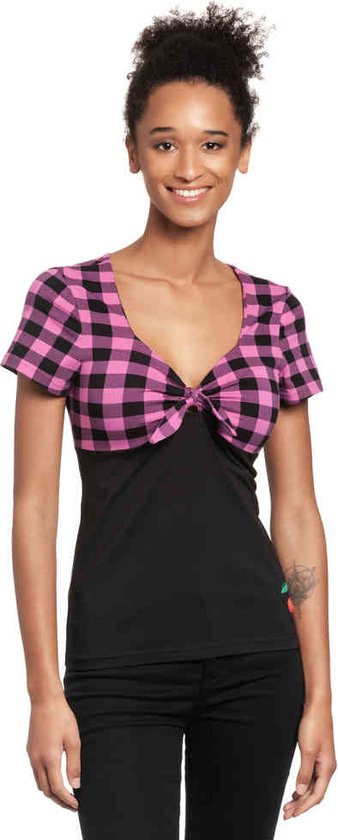 Pussy Deluxe - Pink Checkered Top - S - Multicolours