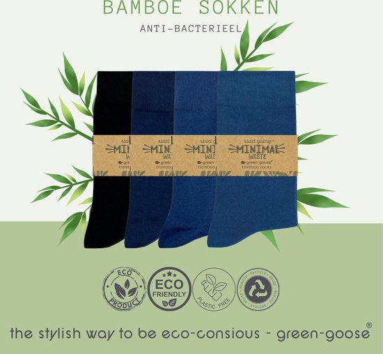 green-goose® Bamboe Sokken Luxe Licht | Maat 39-42 | 4 Paar Gemengde Kleuren | Zacht en Ademend