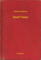 Een rood boek met de titel "Hard Times" door Charles Dickens. "Booklassic" staat onderaan.