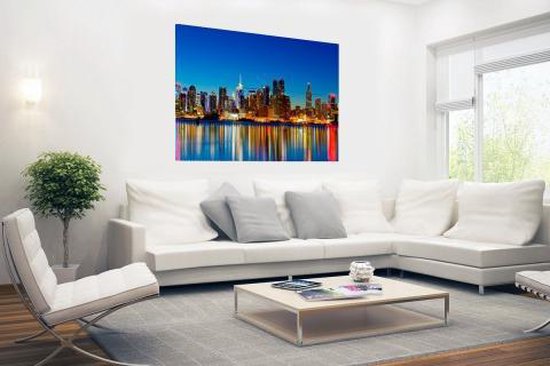 Affiche New York Skyline Night 120x80 cm - Tirage photo sur Poster (décoration murale salon / chambre) / Affiche Villes