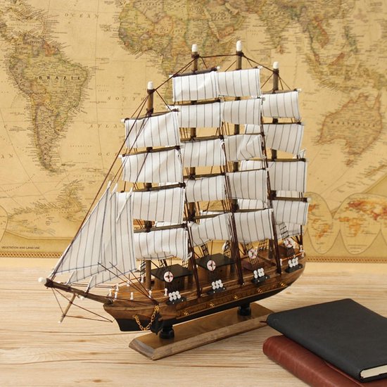 Miljard Authenticatie Staat 50cm handgemaakte houten zeilboten model vergadering nautische schip  schoener boot... | bol.com