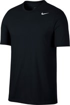 Nike Dry Tee Crew Solid Sport Shirt Hommes - Noir / (White) - Taille XL