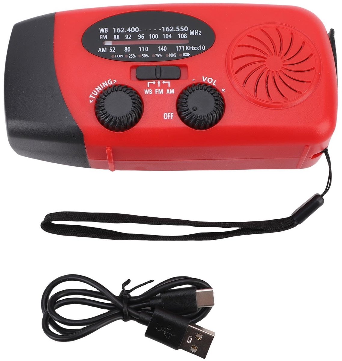 Dailygoods - Draagbare Noodweerradio met Handcrank en Zonne-energie