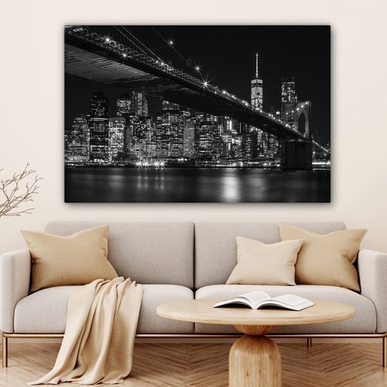 Canvas schilderij - Times square New York 120x80 - Kamer decoratie accessoires - Schilderijen woonkamer - Wanddecoratie slaapkamer - Room decoration - Muurdecoratie keuken - Wanddoek interieur binnen - Woondecoratie huis - Woonaccessoires