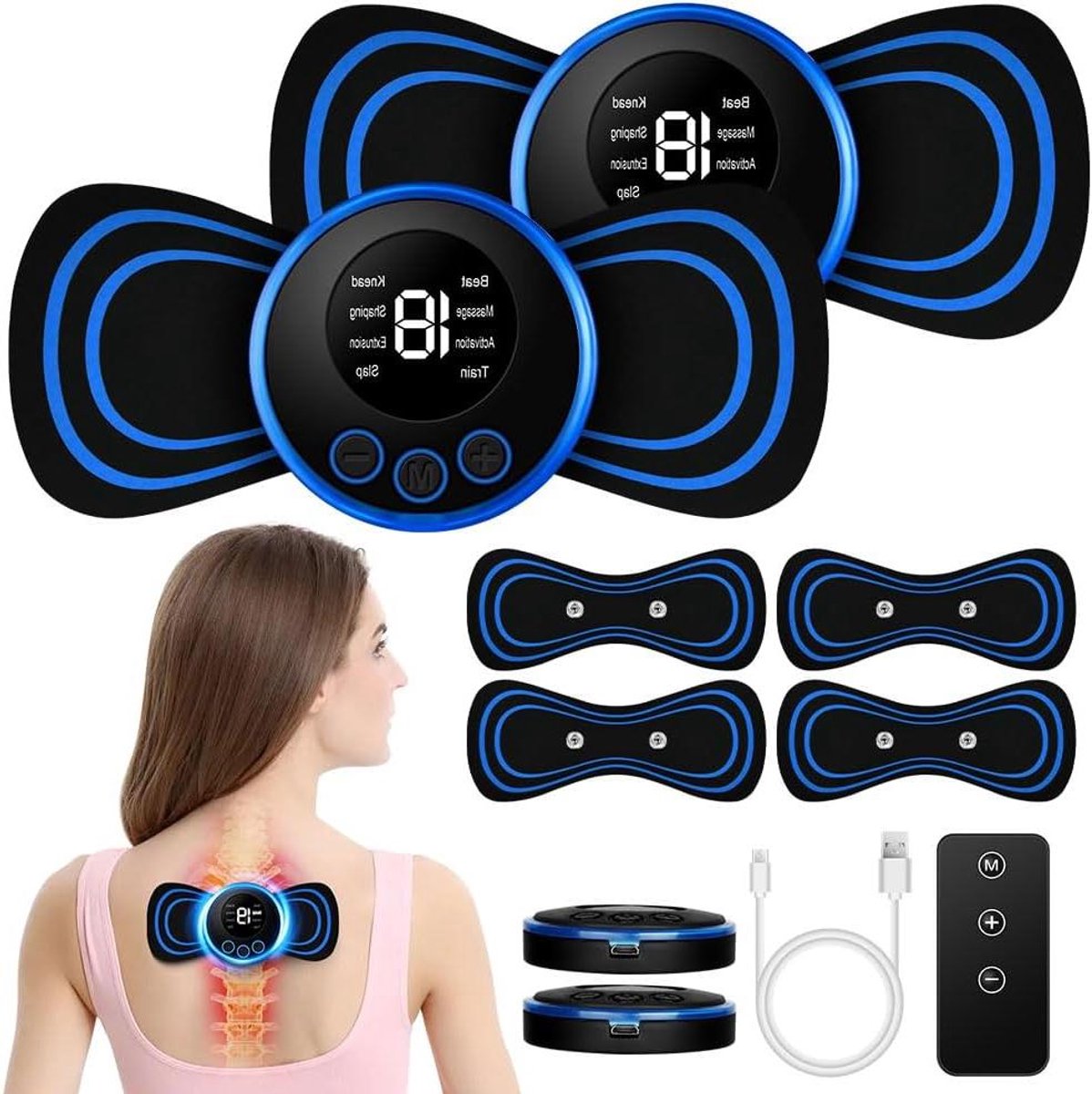Nekmassage Verwamed - Shiatsu Draadloos - Spiersontspanning - Ontspanningsapparaat