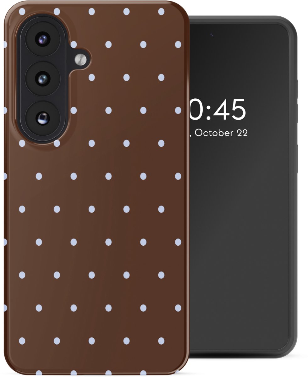 Selencia Hoesje - Geschikt voor Samsung Galaxy S26 - Backcover - Happy Dots Chocolate