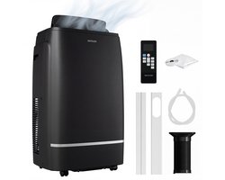 Auronic Mobiele Airco - 12.000 BTU - 4-in-1 - Airconditioning met 2 Raamafdichtingskits - Ventilator - Ontvochtiger - Tot 35m² - Zwart