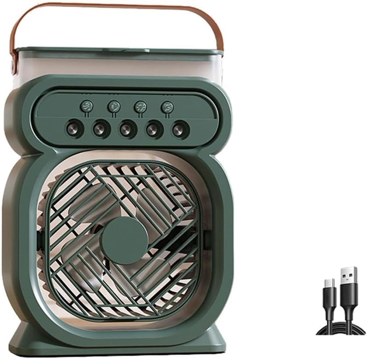 USB-aangedreven bureauventilator, perfect voor studenten, reizigers en kampeerders (groen).