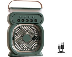 USB-aangedreven bureauventilator, perfect voor studenten, reizigers en kampeerders (groen).
