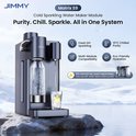 Grijze Matrix S9 bruisend water machine module met pictogrammen voor fris, modulair, 10°C gekoeld en milieuvriendelijk.