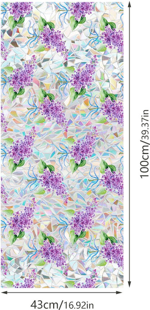 3D Regenboog Raamfolie- Anti-Inkijk - Isolerend & Zonwerend - 43x100cm – Statisch - Prisma Bejuweled EffectXCBL174