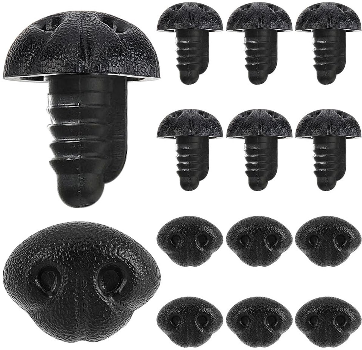 Dailygoods - Dailygoody - Grote Kunststof Veiligheidsneuzen - 30 stuks - Perfect voor knutselen - 15x21mm - Hondenneus en Poppen Maken - Amigurumi benodigdheden