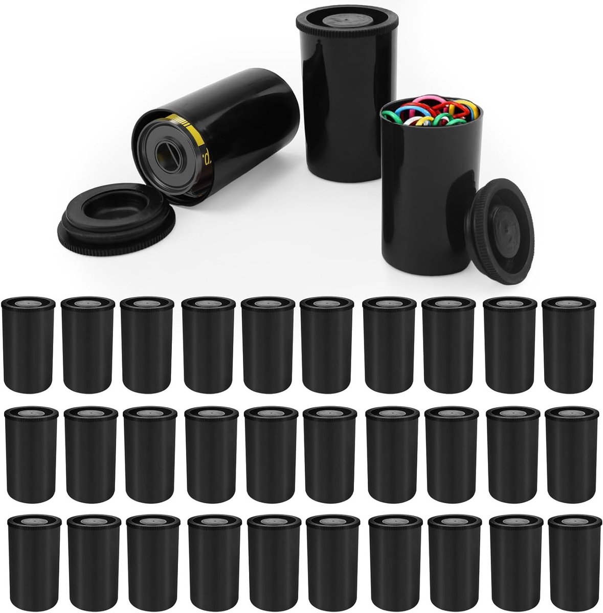 30 Stuks Lichtdichte Filmdozen met Deksel voor Filmrolopslag, Verfijnde Opbergdozen voor Kleine Onderdelen en Accessoires
