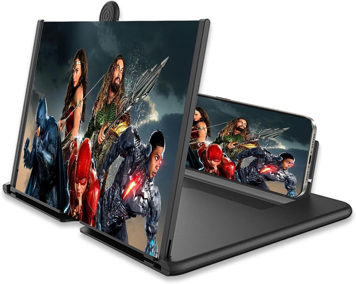 Grote 18 Inch Telefoon Vergroter, 3D HD Scherm Vergrootglas, Antiblauw Licht Voor Films en Video's, Geschikt Voor Alle Smartphones