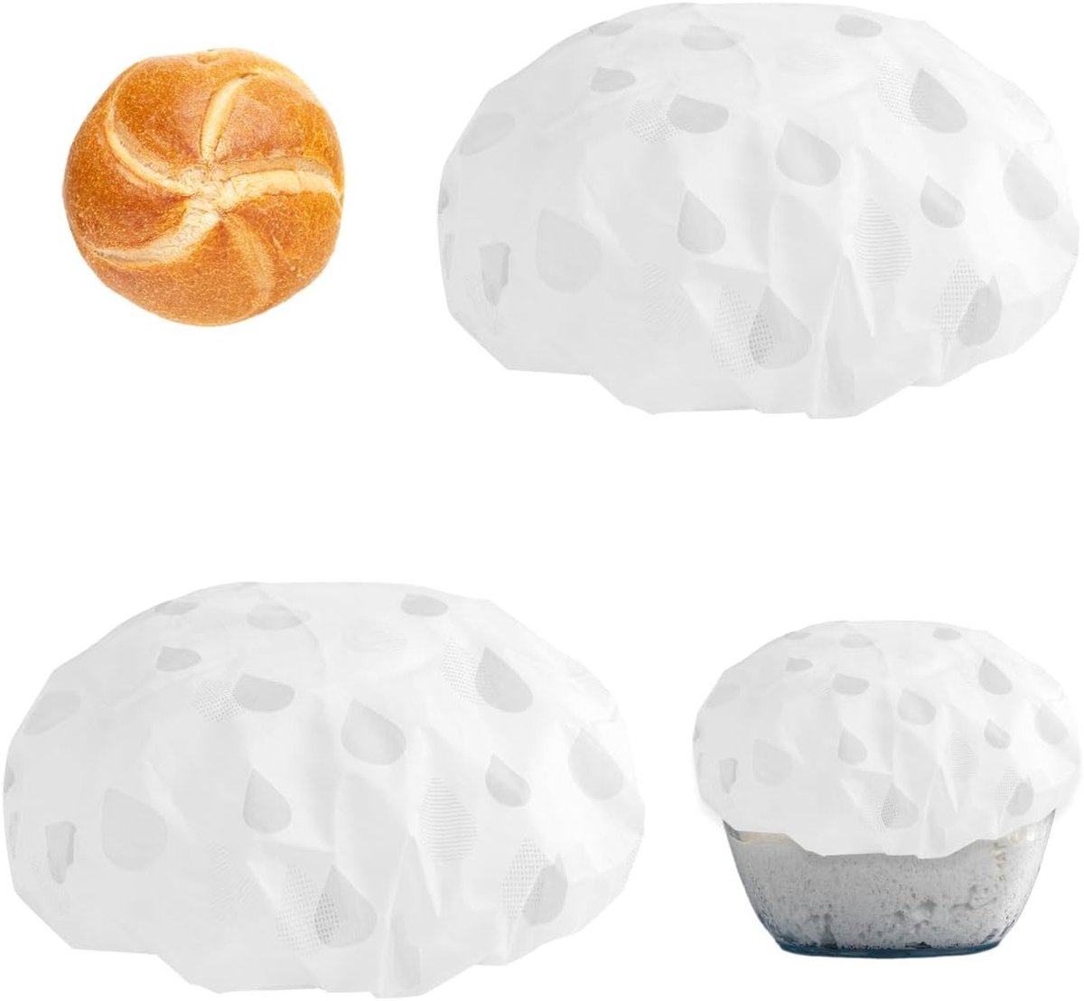 Dough Cover Set voor Brooddeeg, Ronde Voedselbedekking, Ideaal voor Bakken en Vershouden van Voeding, Keukenaccessoires (Grijs)