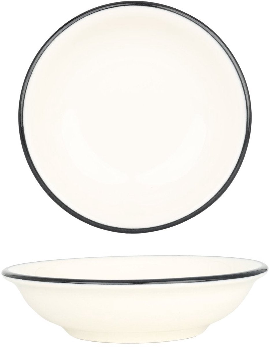 Bonna Serveerschaal - Linea Black - Porselein - 15 cm (330cc) - set van 2
