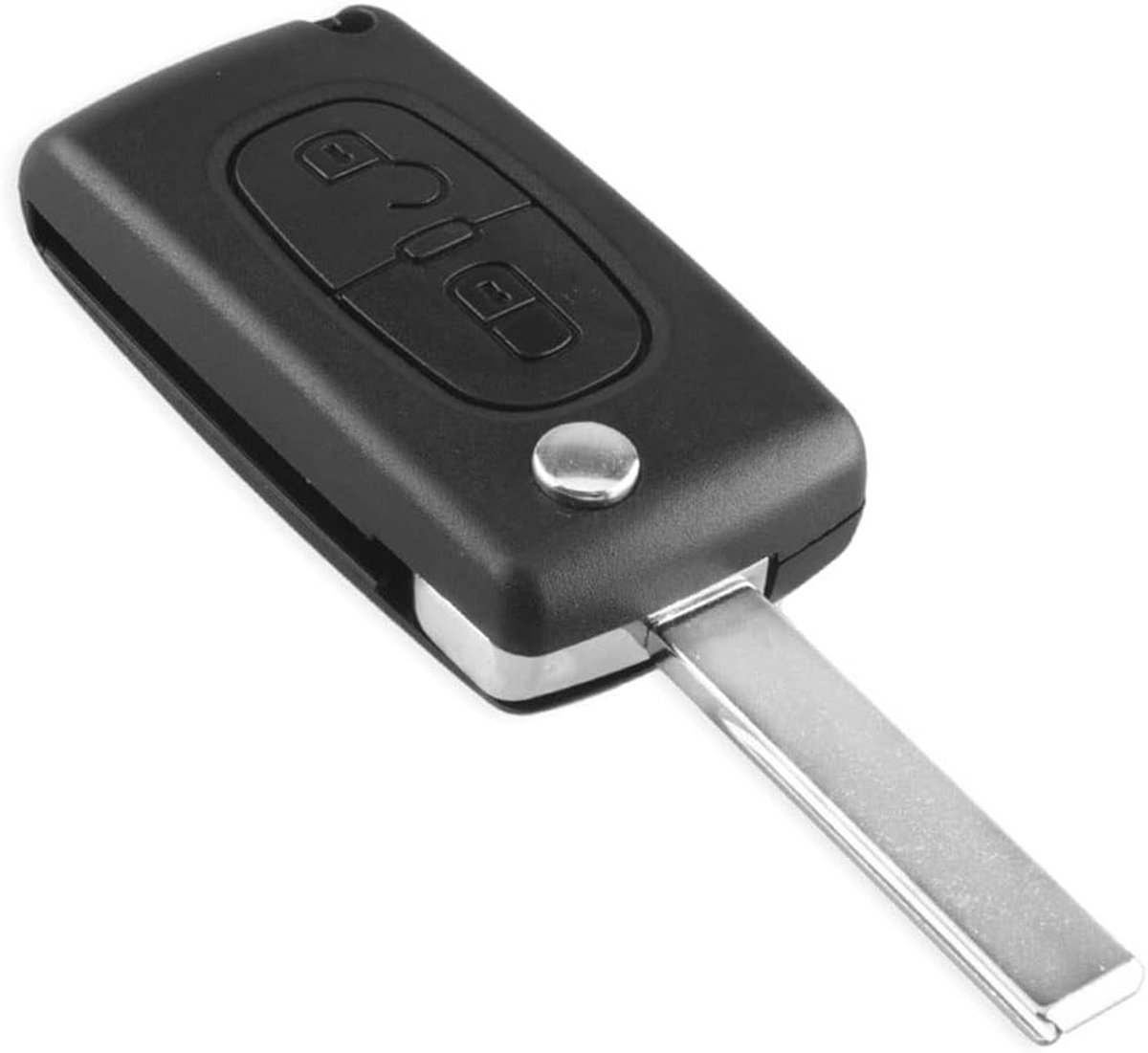 3 Knoppen Flip Sleutel Remote Controle Vervanging voor Peugeot 107 207 307 407 607 208 308 408 CE0536 met Batterijhouder en Sleutelhanger