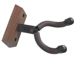 Gitaar muurbeugel, zwarte walnoot houten gitaarhanger, U-vormige gitaar muurhanger Mount, gitaarhouder haak stand wandmontage gitaaraccessoires voor akoestiek, elektrische gitaar, banjo, bas, ukelele