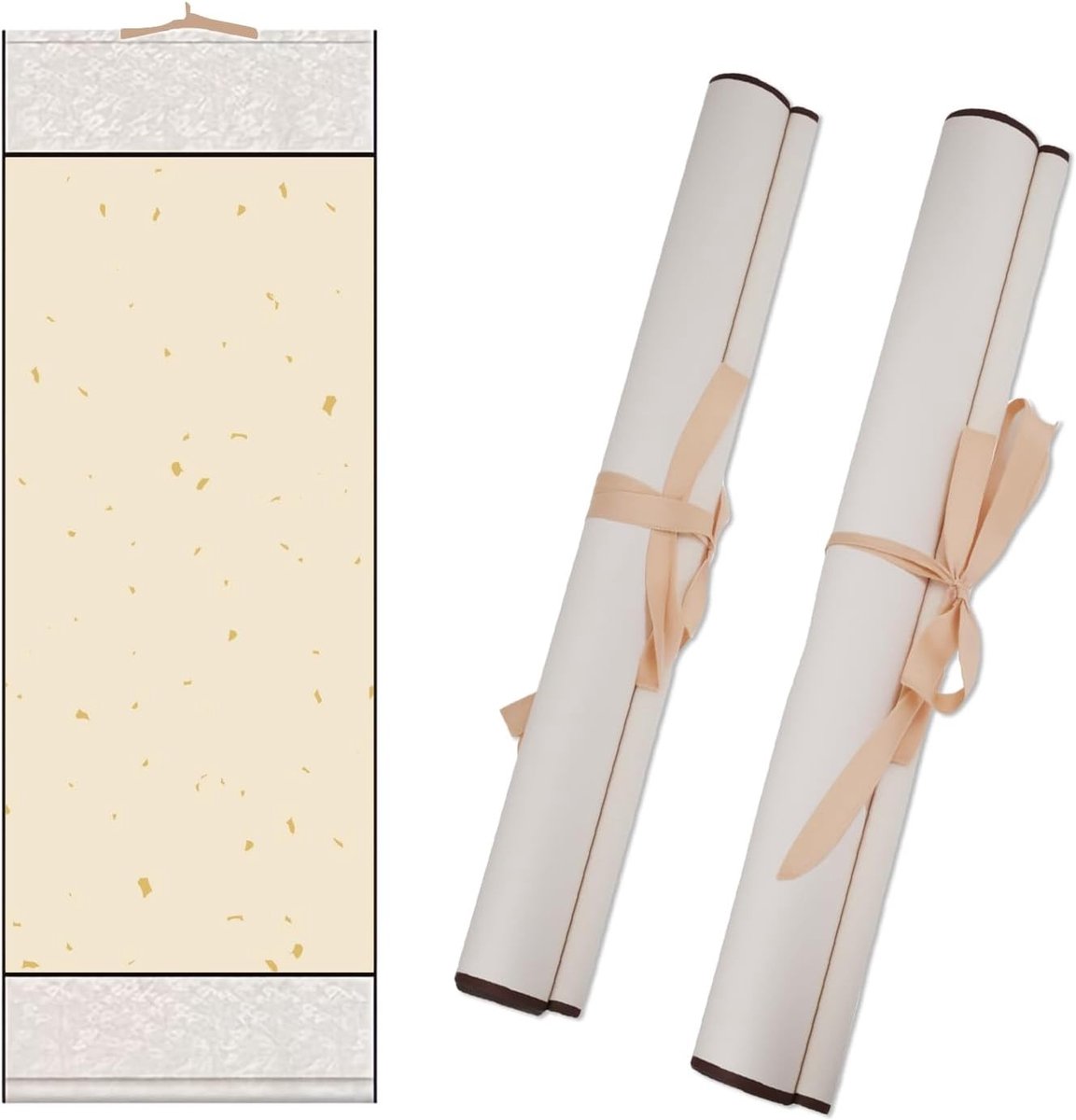 Set van 2 Lege Chinese Kalligrafie Rollen van Rijstpapier, 93 x 32 cm, Perfect voor Schilderen en Kalligrafie Oefeningen