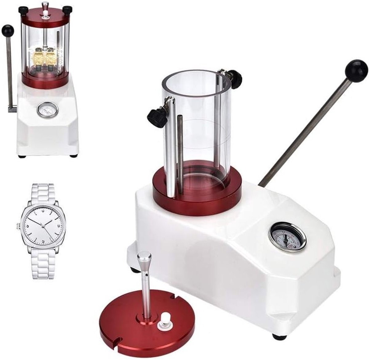 Waterdichte Horloge Tester en Testmachine voor Horlogemakers - 6ATM Waterbestendig, Horloge Reparatie Tool en Meetinstrument voor Twee Horloges