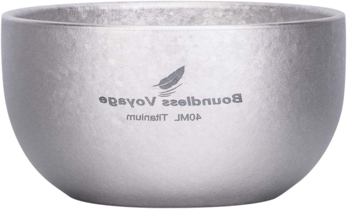 Dubbelwandige Mini Mok van Titanium, 40ml, Isolatie, Perfect voor Espresso en Whisky, Vaatwasserbestendig, Ideaal voor Kantoor en Cadeau