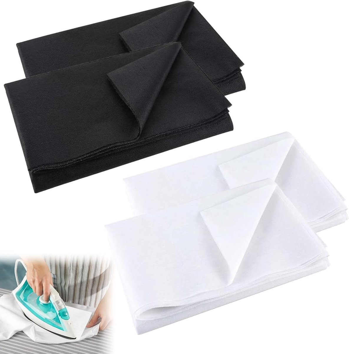 Set van 4 Strijkvlies, 200 x 100 cm, Strijkinleg voor Naaien, Non-woven Stof, Versteviging voor Textiel, Creatieve Naai Projecten, Fleece Inlegstukken