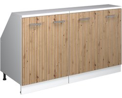 Vicco Rion Kastenset voor schuine wand – 140 cm Set van 2 kastrompen 60 cm diepte Artisanaal eiken