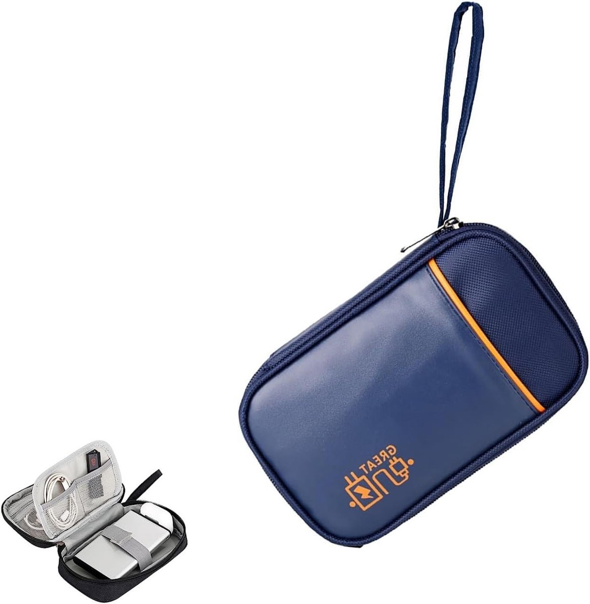 Compacte Kabel Organizer - Multifunctionele Elektronica Tas voor Reizen, Accessoires en Kabels - Ideaal voor Thuis en Op Reis - Navy Blauw