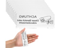 Waarschuwingsbord voor Video Bewaking, Zelfklevend Aluminium, Verboden Toegang, Beveiliging, Privéterrein, Veiligheid