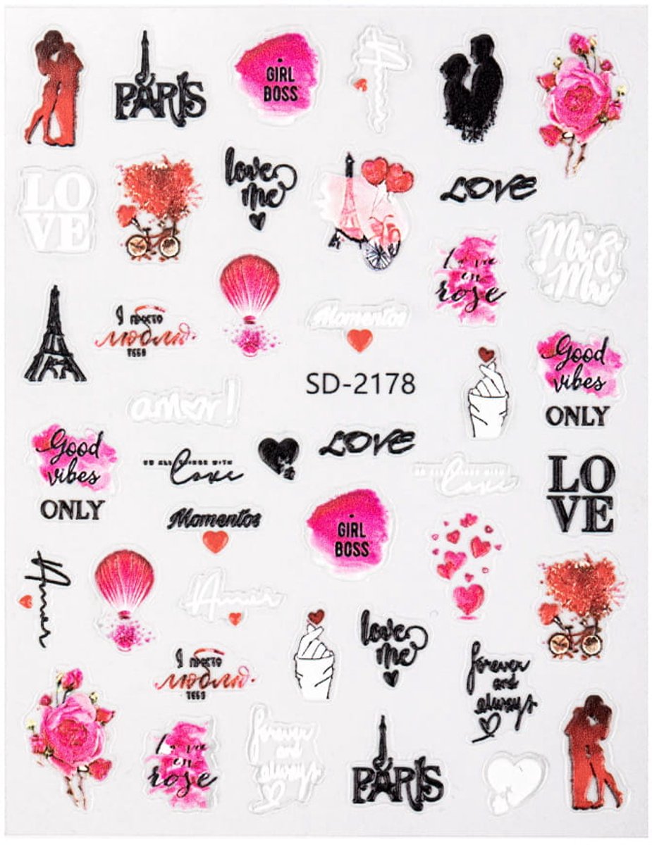 GNB-LAB - Zelfklevende 5D Nagelstickers - Valentijn - SD-2178