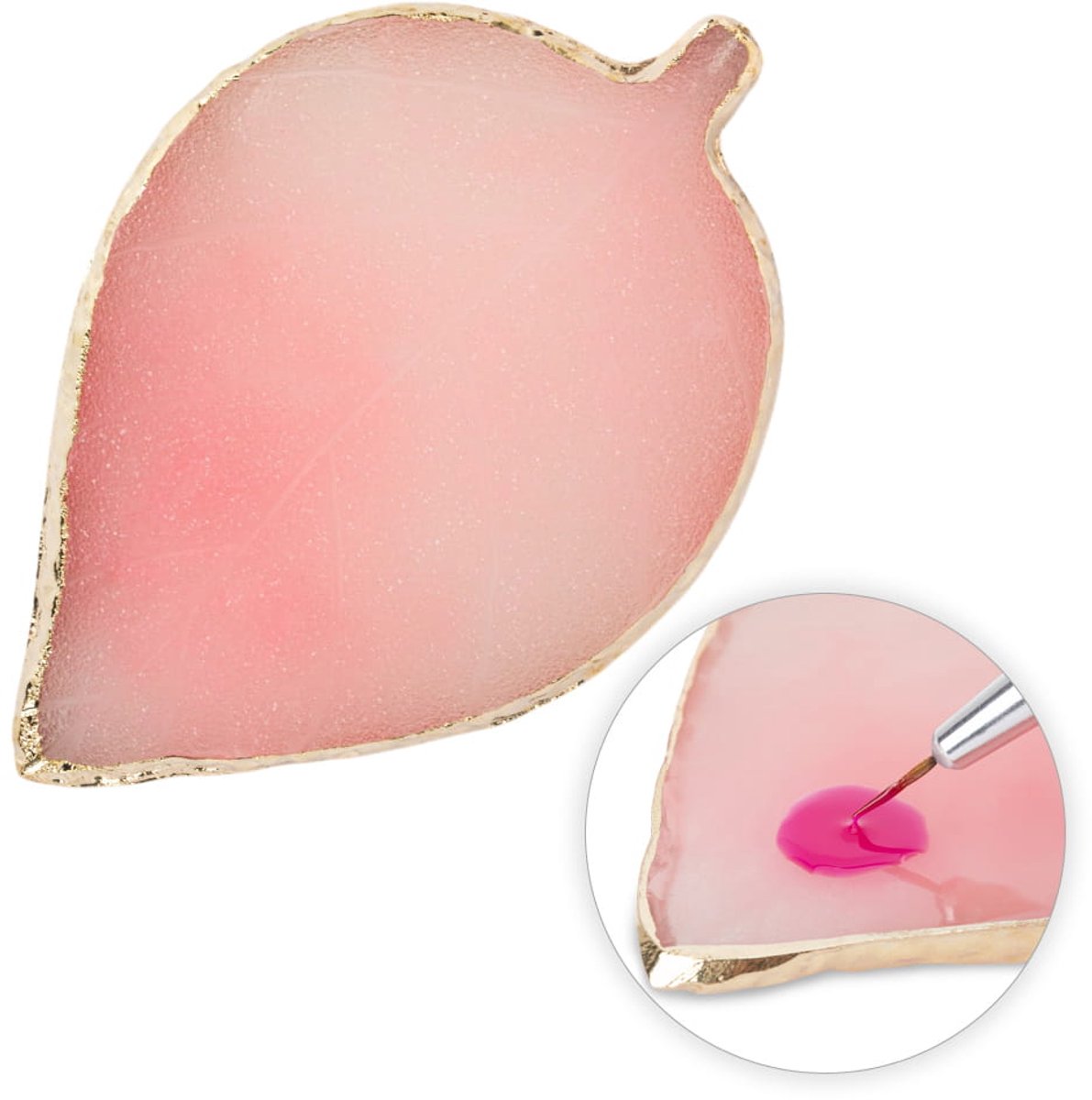 GNB-LAB - Stenen Palet voor Nagellak - Resin - Goudkleurige Rand - 8x12cm