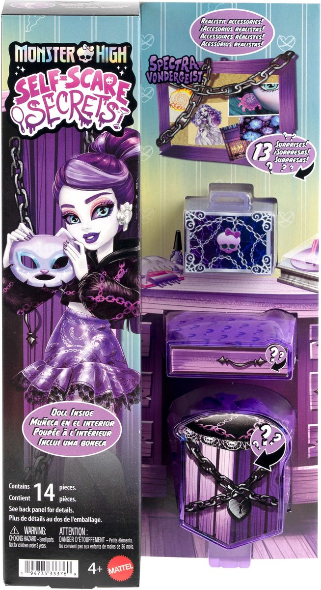 Monster High Self-Scare Secrets - Spectra Vondergeist Modepop met 13 realistische accessoires — afbeelding 5