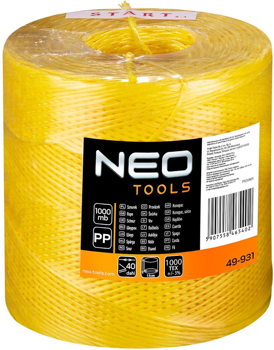 NEO - Polypropyleen Sznurek - 1000 m - Sterk - Voor Mineraalwol