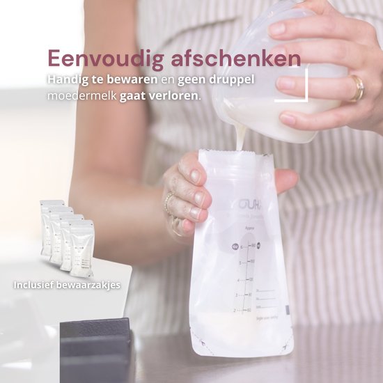 Youha Dubbele draadloze borstkolven + App - Maat 24mm - Hands Free - Draadloos - Draagbare Borstkolf - Comfort Borstvoeding - Moedermelk - Borstvoeding - Handmatig en met app - Gen 1 - 2x 240ML cups - Inclusief E-book over borstvoeding en kolven! van Youha — afbeelding 5