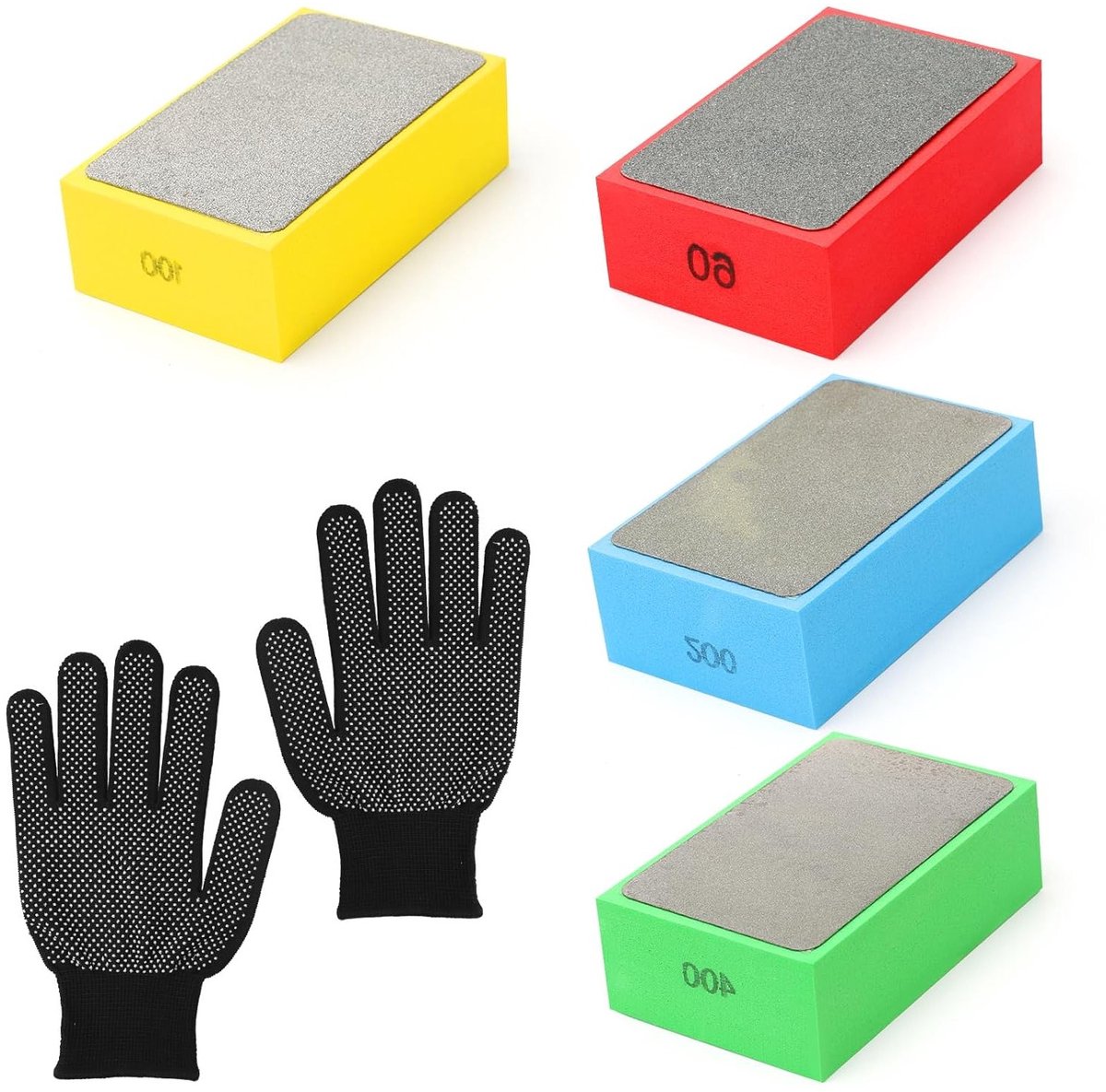 Set van 4 Handpolijstschijven voor Diamantbewerking - Perfect voor Tegels, Graniet, Marmer en Glas, 60/100/200/400 Korrelgrootte
