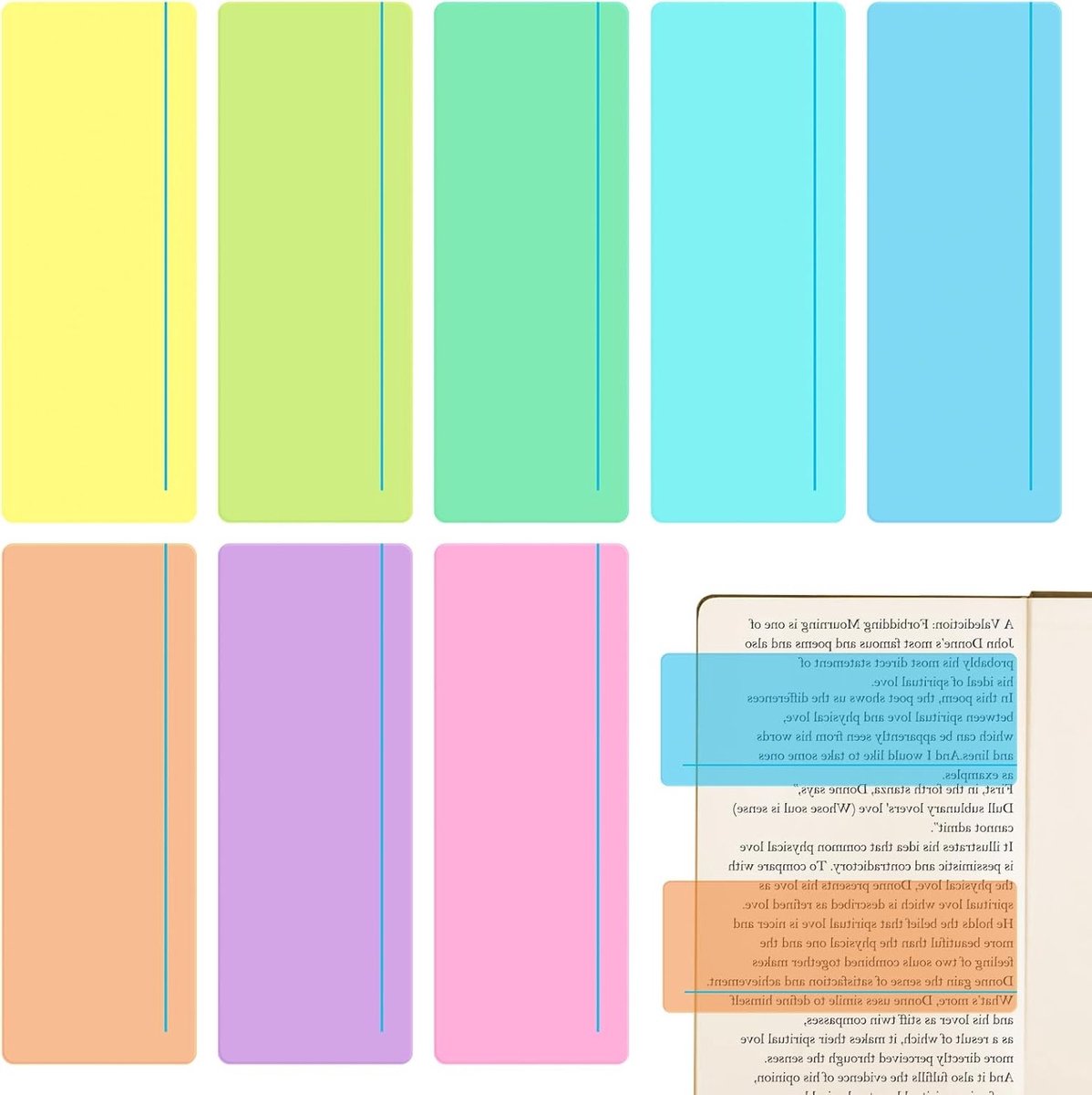 Kleurige Leeshulpmiddelen: 8 Grote Leestrips voor Kinderen, Studenten en Leraren, Dyslexie en Oogcomfort