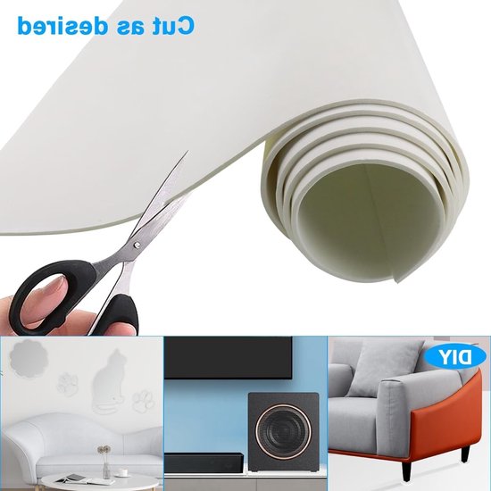 Zelfklevende Neopreen Schuimrol 1.5m, 300mm x 12mm - Multifunctionele Geluidsisolatie, Antislip Isolatie en Schokabsorberende Bufferpanelen van Merkloos — afbeelding 4