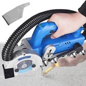 Elektrische voegenreiniger - Tegel reiniger - Voegen schoonmaken - Automatische stofafzuiging - 1200 W - Grijs