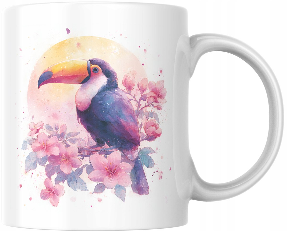 Kop Tukan met Bloemen - Tropisch Cadeau voor Haar
