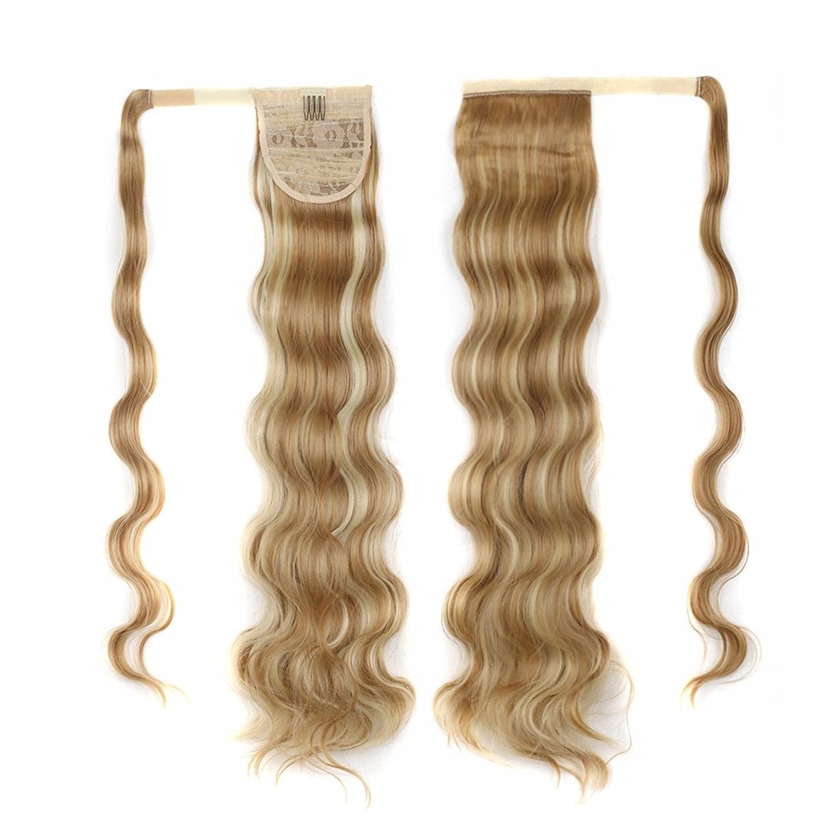 Gekrulde Blond Clip-in Paardenstaart 60cm - Mat Synthetisch Haar
