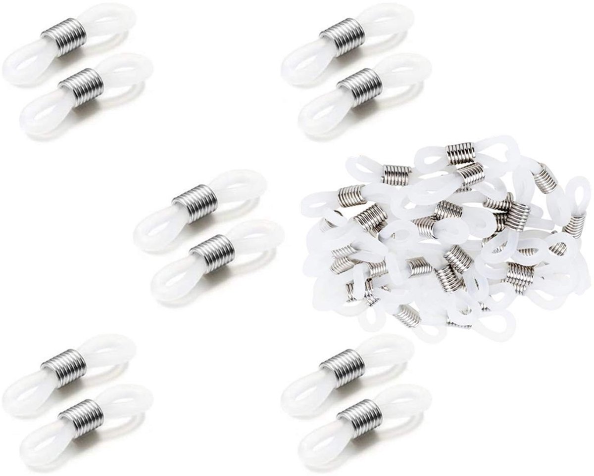SMOAKEZ- Brilkoord Verstelbaar - 40 Stuks - Brillenketting - Siliconen/Roestvrij Staal - Uiteinden - Elegant Elastiek - Brillenhouder