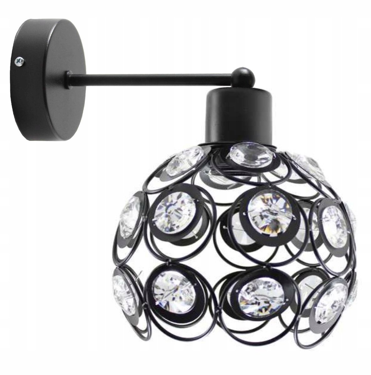 Moderne zwarte wandlamp met kristallen kap - Monaco
