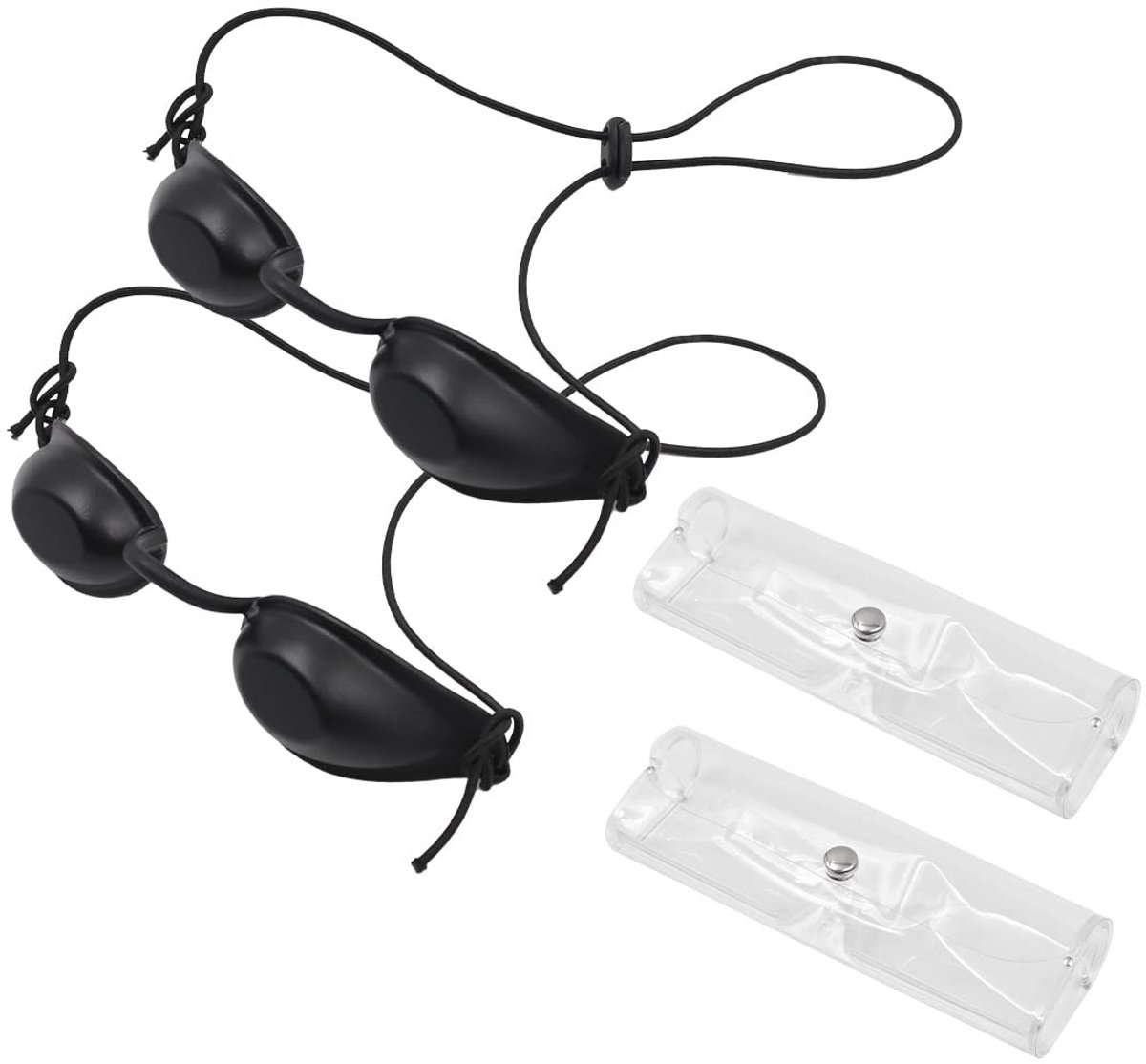 Dailygoods- Oogbeschermingsbril Set van 2 - Zonnebril - Lichttherapie - Infrarood LED - IPL UV - Kunststof, Zwart, 34 g