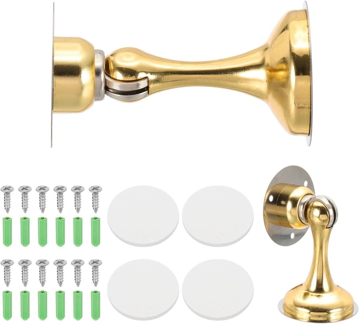 Magnetische Deurstopper - Deurhouder - Deuren Open Houden - Roestvrij Staal - 2 Stuks - Goudkleurig