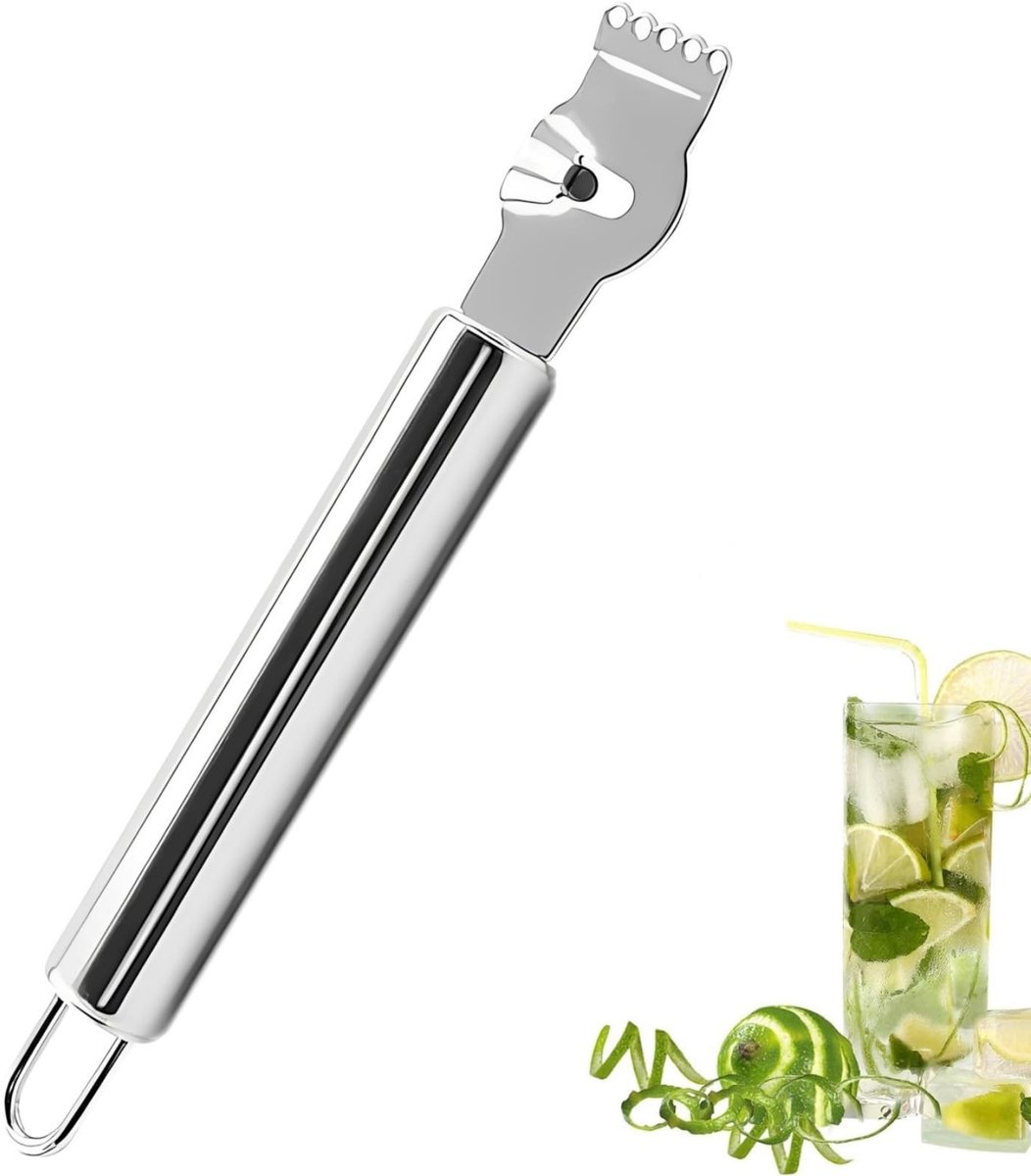 ZEYNOMAX - Citroenschiller van Roestvrij Staal met Kanaalmes voor Gin Cocktails