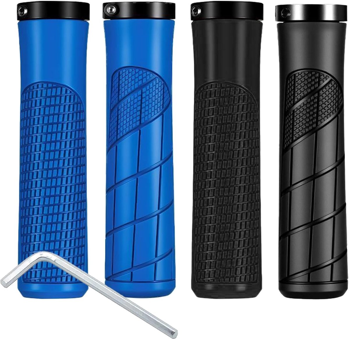 JHUBERS- Fietshandvatten Ergonomisch - Universele Handvatten - Antislip - Duurzaam - 2 Paar - 22 mm Diameter - Fietsgrips
