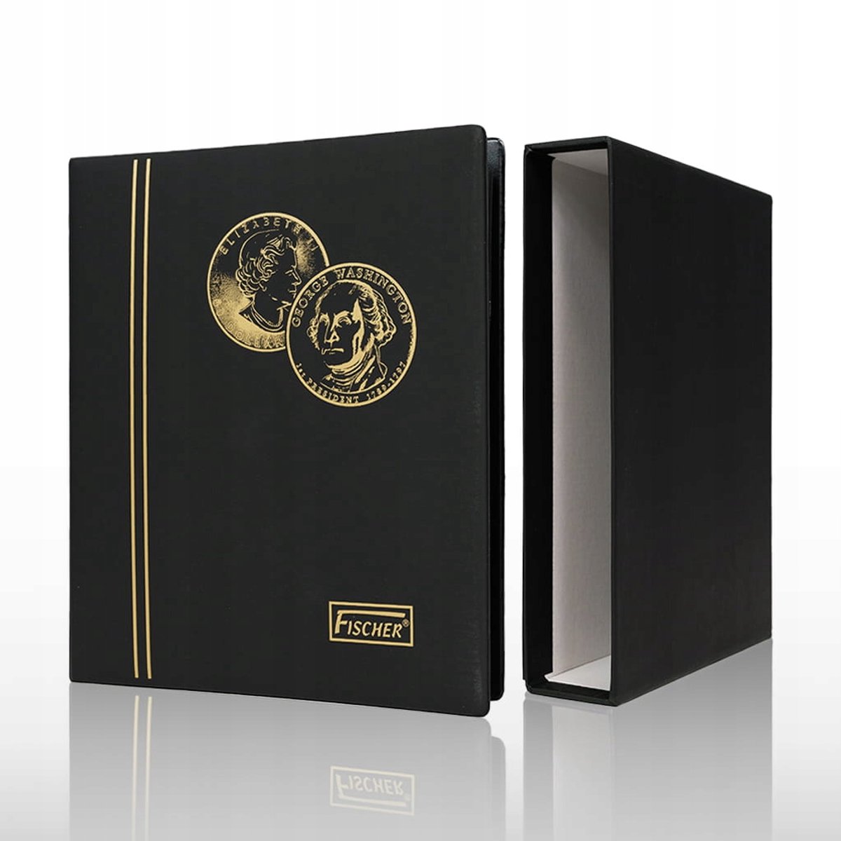 Fischer Premium Muntalbum met 224 munten en zwarte hoes