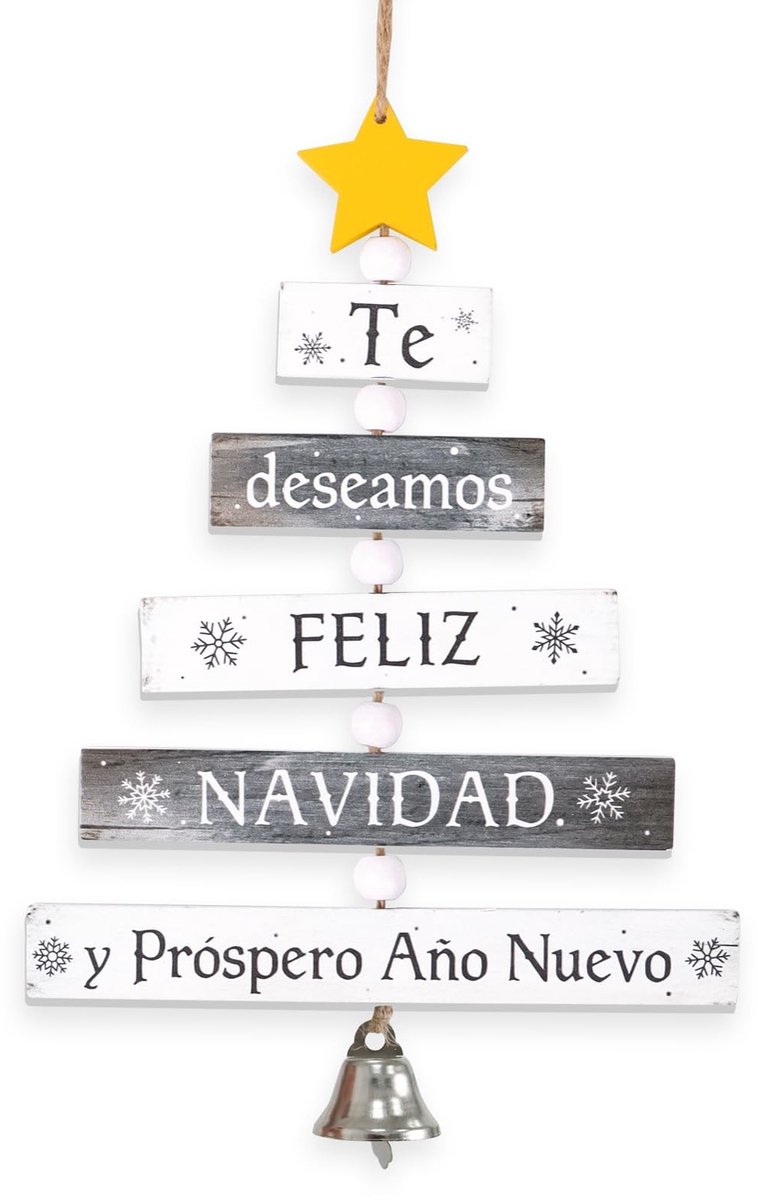 Dailygoods - Decoratief kerstboombord - Kerstmis en Nieuwjaar - Spaans - Decoratie voor feestdagen - Uniek ontwerp - Perfect voor kerstversiering